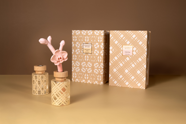 120ml diffuser in glass bottle+clay diffuer flower in gift box