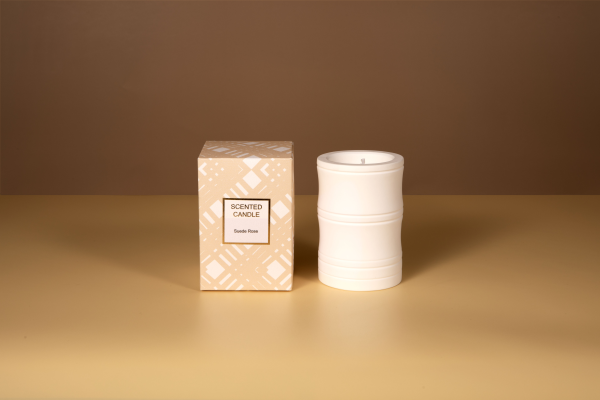 150g scented candle in plaster jar