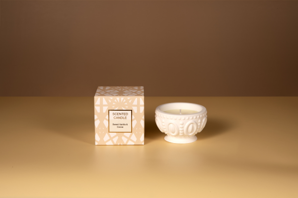 70g scented candle in plaster jar