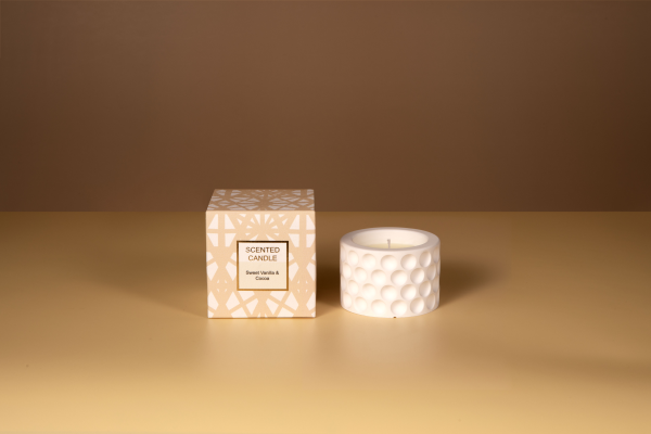 70g scented candle in plaster jar