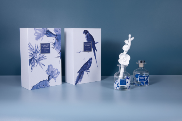 120ml diffuser in glass bottle+clay diffuer flower in gift box