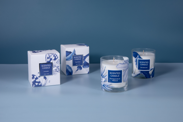 220g scented glass candle in gift box