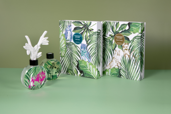 150ml diffuser in glass bottle+clay diffuer flower in gift box