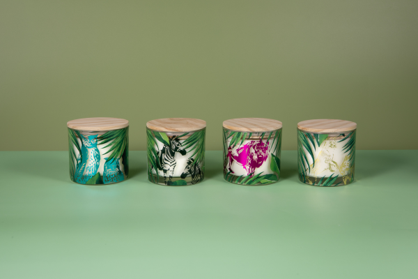 220g scented glass candle+wooden lid